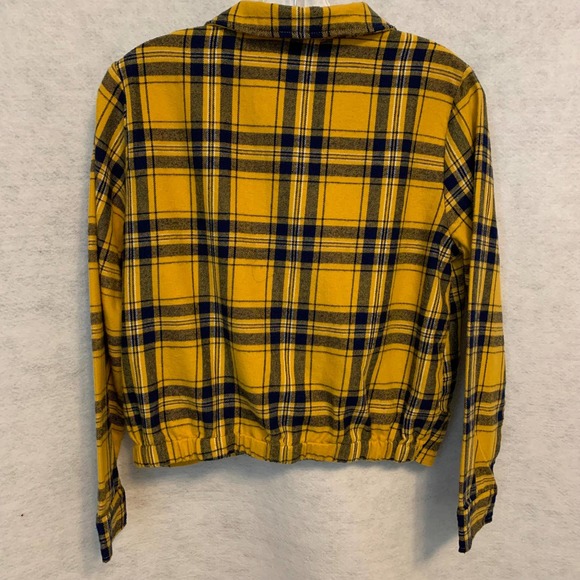 No Boundaries Yellow Cropped Flannel Top Juniors Size 7-9 - Picture 5 of 8